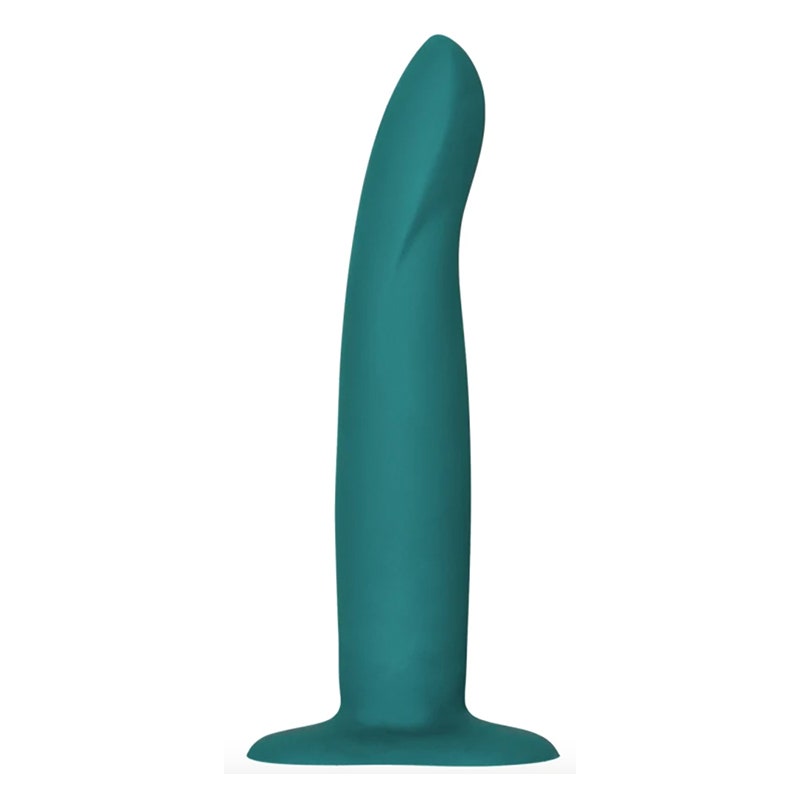 Das Fun Factory Sexspielzeug Limba Flex Dildo in dunklem Blaugrün auf weißem Hintergrund