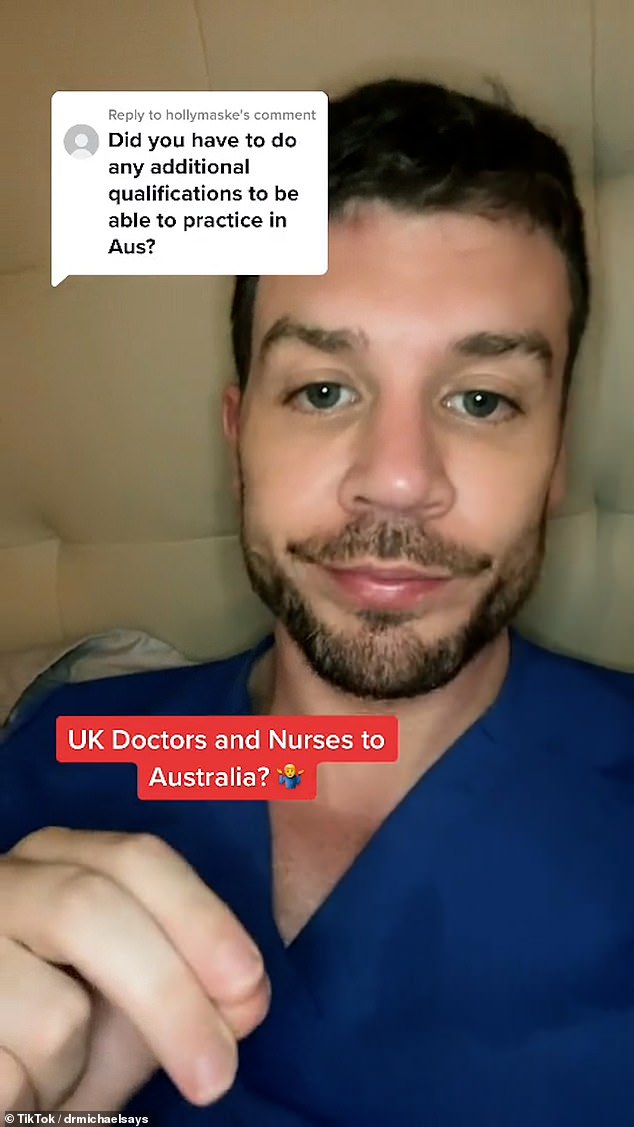 Scottish TikTok star Dr Michael Mrozisnki has been living in Australia for a few years now and regularly encourages more British doctors to join him