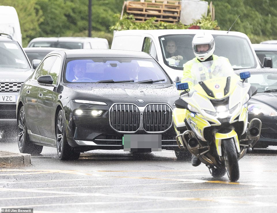 His BMW was seen heading towards Heathrow, led by police outriders