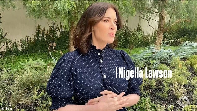 'My heart breaks, as I'm sure everyone's does, for Jock's children' beloved British chef Nigella Lawson (pictured) said in a clip