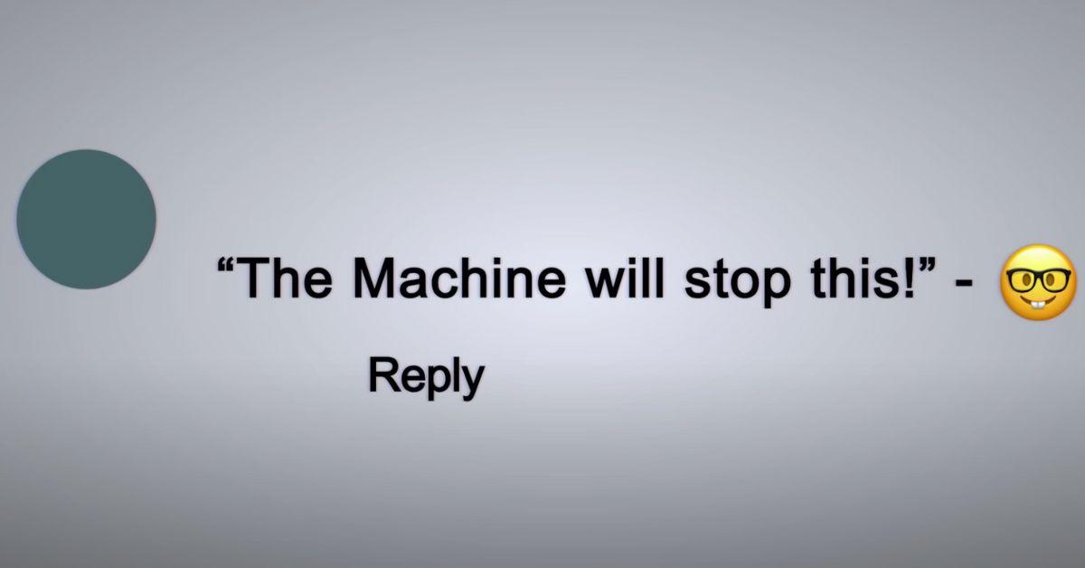 Eine Online-Nachricht eines unbekannten Benutzers über „die Maschine“
