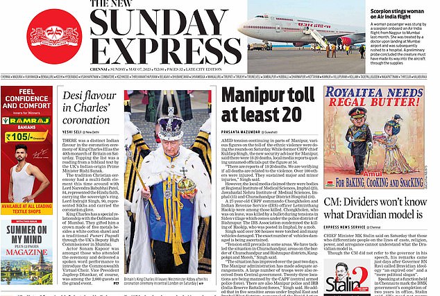 INDIA: The New Sunday Express said there was a 'Desi flavour in Charles's coronation'
