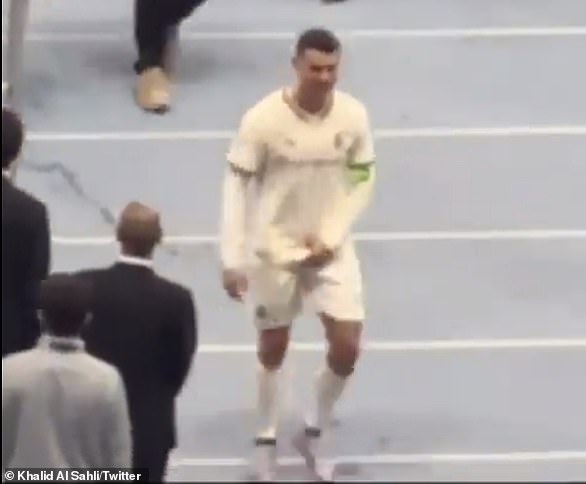Ronaldo courted controversy when he appeared to grab his crotch in response to opposition fans shouting 'Messi, Messi' in his direction