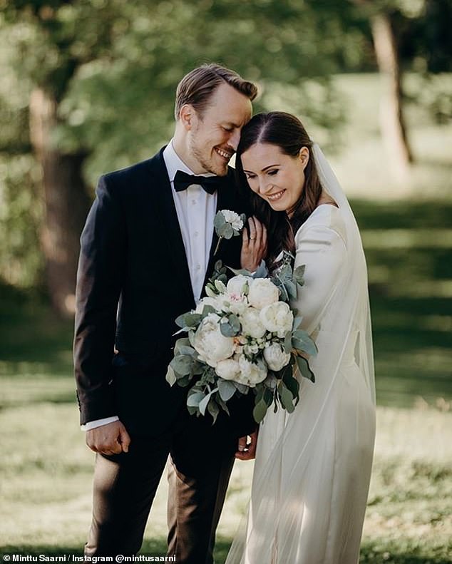 The couple married each other in August 2020 at Kesäranta, Ms Marin's official residence (pictured). The ceremony was attended by 40 guests made up of close friends and family