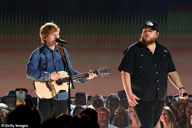 Unlikely duo: Ed Sheeran, 32, teamed up with Luke Combs, 33, for duet of his ballad Life Goes On, from his latest album Subtract