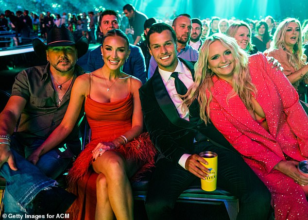 Country stars: Jason Aldean, Brittany Aldean, Brendan McLoughlin and Miranda Lambert got together for a group photo