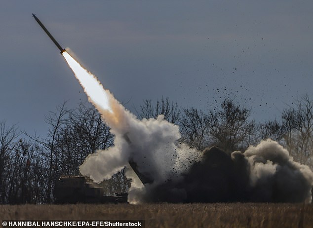 The retired colonel said this is 'significant' as it extends the striking range of US-supplied HIMARS rocket systems (pictured in Kherson, Ukraine, in November) currently in use and frees up the HIMARs for other missions