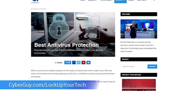 Screenshot von cyberguy.com für den besten Antiviren-Artikel