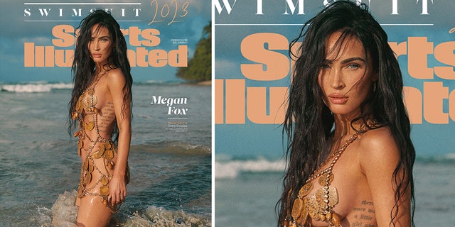 Megan Fox rockt Silberketten auf fast nackten Strandbadeanzugfotos