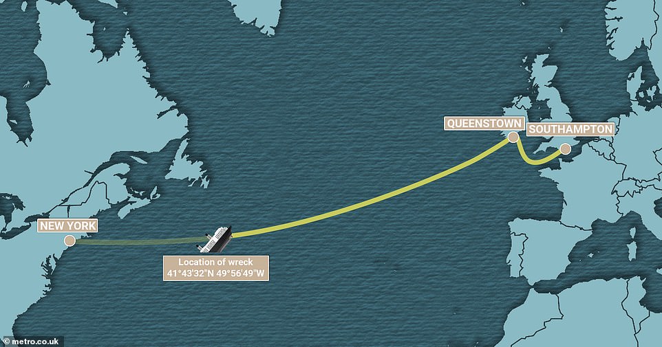 Das Wrack der Titanic liegt jetzt 350 Seemeilen vor der Küste von Neufundland, Kanada