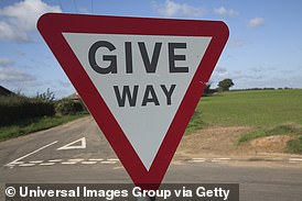 9. A Give way sign at the Croydon Road and Langley Road junction in Bromley, south London - 7,000 tickets a year, costing up to £900,000*. Pictured: File image