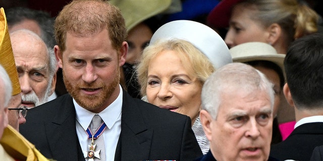 Prinz Harry und Prinz Andrew bei der Krönung von König Charles gesehen