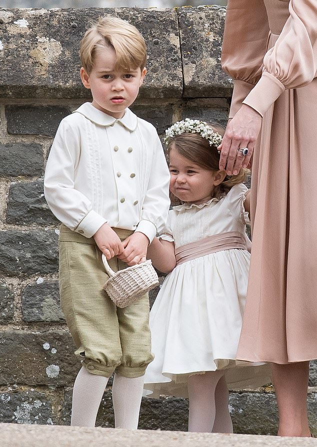 Prince George who was three at the time and Princess Charlotte, then-two-years-old, stole the show as the adorable siblings took on the role of page boy and bridesmaid