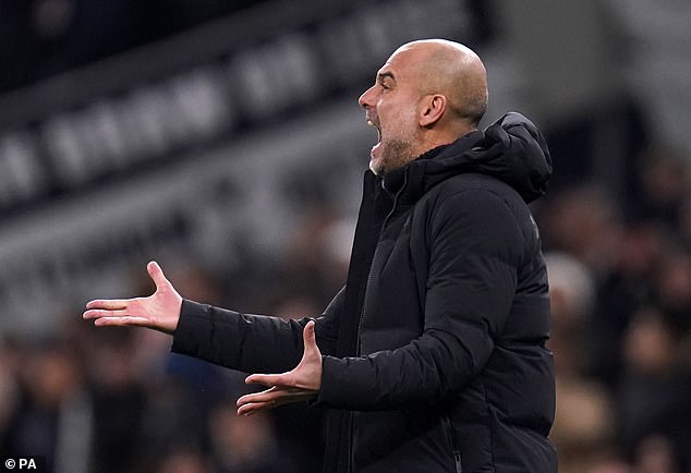 Pep Guardiola cut a frustrated figure on the touchline as he berated his players for mistakes and misplaced passes