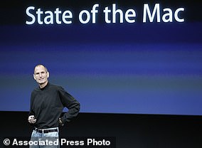 Steve Jobs, CEO von Apple, spricht bei einer Apple-Veranstaltung in der Apple-Zentrale in Cupertino, Kalifornien.