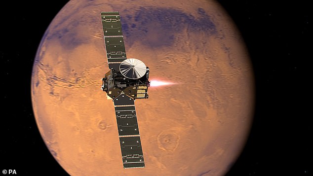 Das Signal wird vom TGO der Europäischen Weltraumorganisation gesendet, das über dem Mars hängt und seine Atmosphäre untersucht