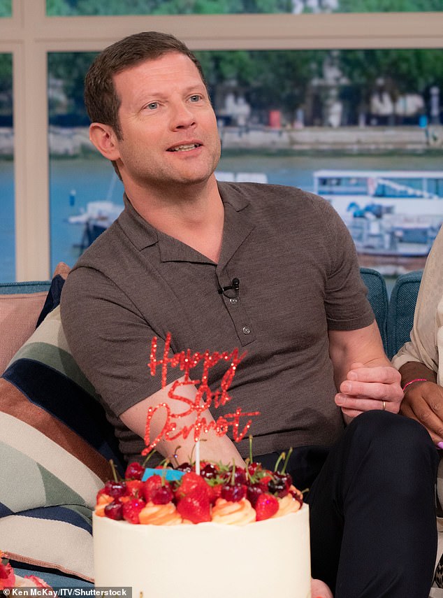 Surprised: Viewers were left in disbelief when Alison announced Dermot's age - with a banner at the bottom of the screen also confirming he has just turned 50