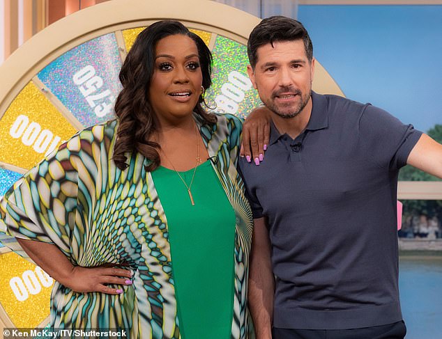 Dream team: The star, 52, has taken over from Dermot while he celebrates his 50th birthday, helming the show with Alison Hammond. He will also co-host Thursday's show