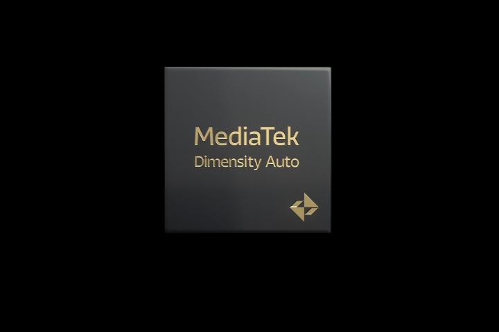 Ein Modell des MediaTek Dimensity Auto-Chipsatzes.