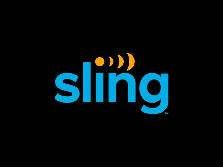 Das Sling TV-Logo vor schwarzem Hintergrund.