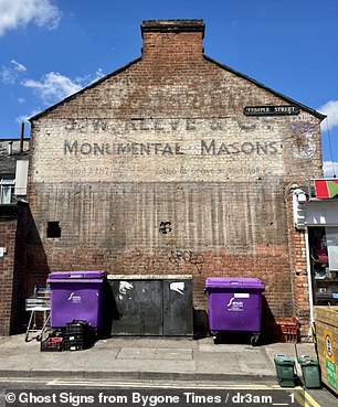The Oxford-based ghost sign for 'J W Reeve & Co. Monumental Masons' was a prime example of what could lie behind a billboard