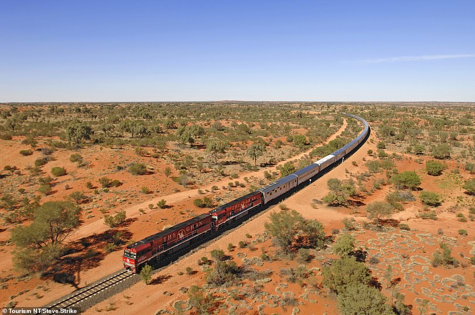 THE GHAN, ADELAIDE TO DARWIN: Witness the otherworldly landscapes of Australia's Northern Territory via the Ghan Railway as it winds its way northbound from Adelaide, through Australia's Red Centre and the tropical north of the country, before finishing its journey in Darwin. Passengers can enjoy excursions throughout the 3,000km (1,864-mile) voyage - among others, there are outings to the domes of Kata Tjuta and the stunning Nitmiluk gorge. Elegant private cabins and attentive service are an added bonus. Visit journeybeyondrail.com.au