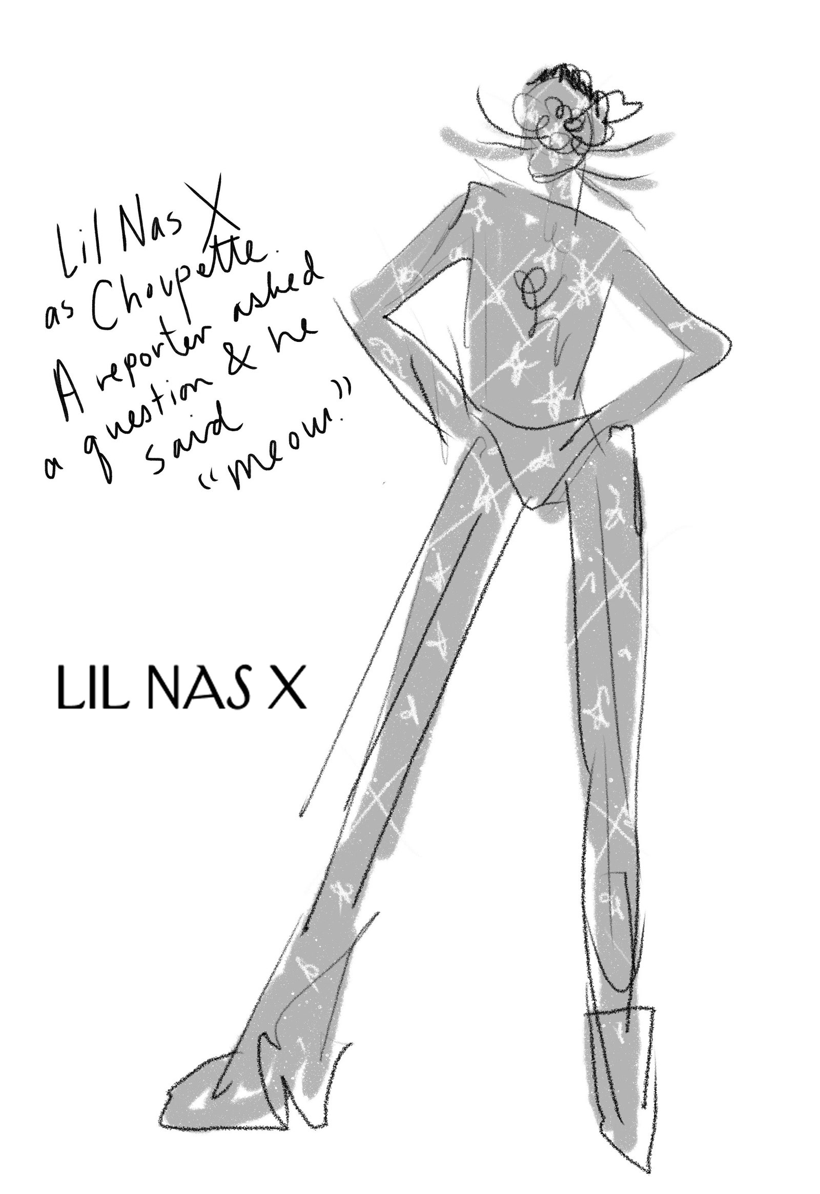 Lil Nas X trägt einen funkelnden Einteiler.