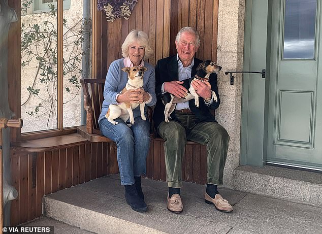 King Charles and Queen Consort Camilla are parents to two Jack Russell Terriers, Bluebell (left) and Beth (right), who they rehomed from Battersea Dogs and Cats Home in 2017