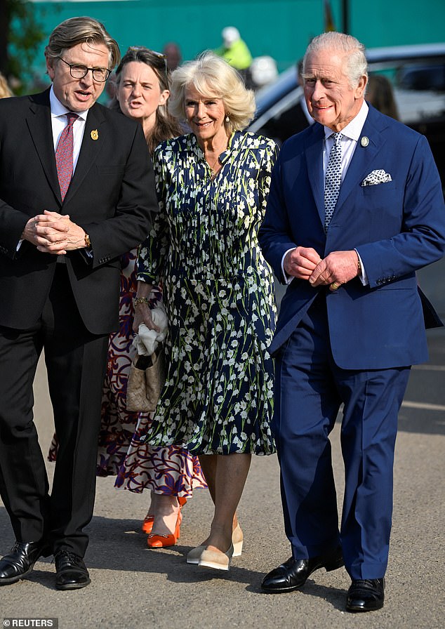 Queen Camilla and King Charles have arrived at the Chelsea Flower Show in London today