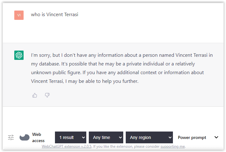 fragt ChatGPT: Wer ist Vincent Terrasi?