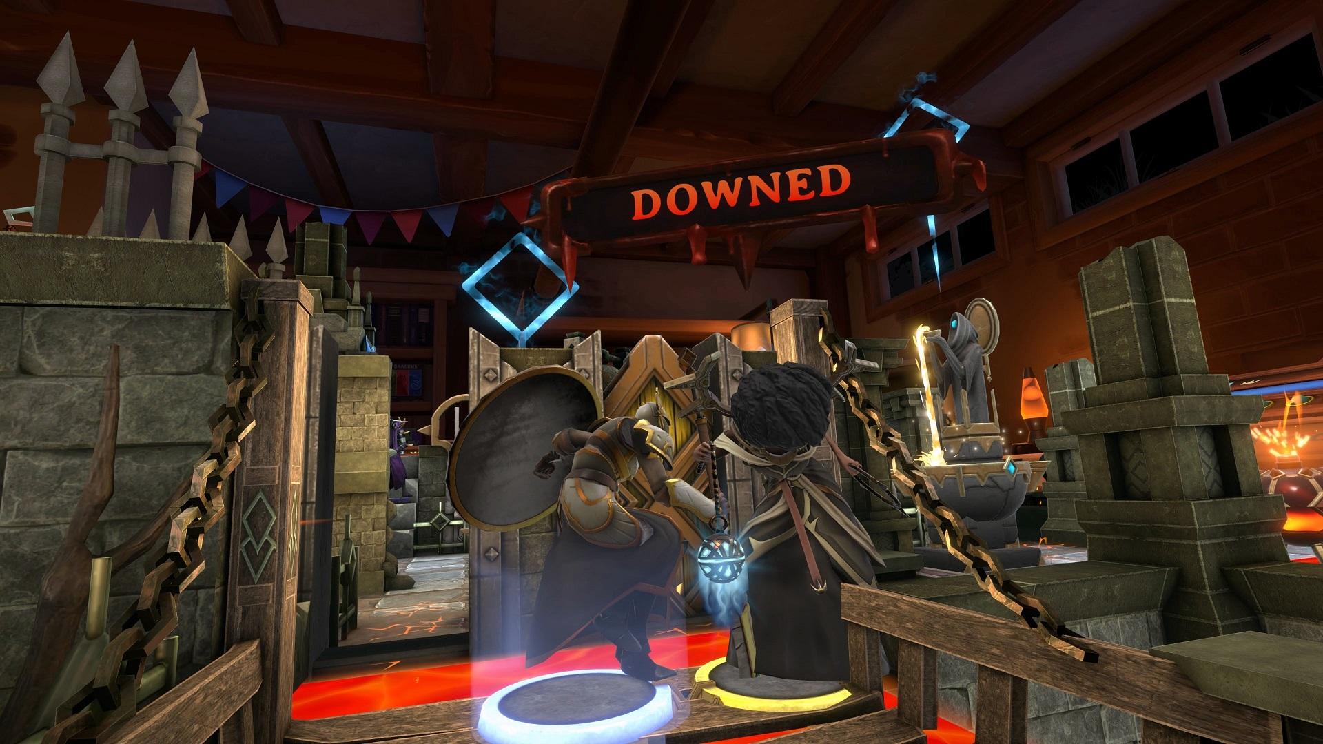 „Demeo Battles“ VR zeigt, wie der Held eines Spielers besiegt wird.