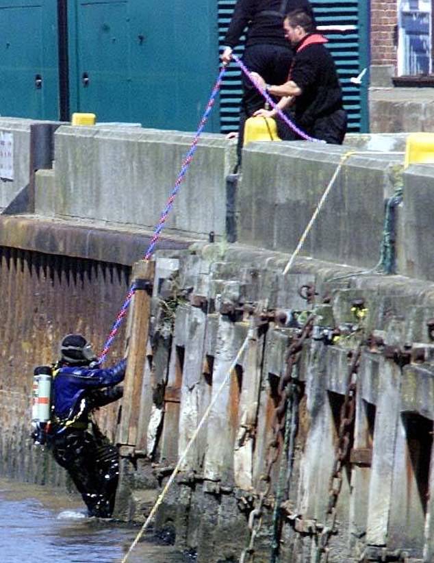 Police divers searched the river while teams of officers scoured land all over the town and questioned known local sex offenders