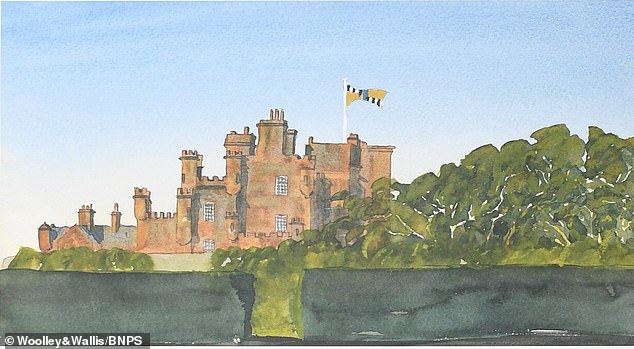 Zur Sammlung gehört auch ein Gemälde von The Castle of Mey, der königlichen Residenz der Königinmutter an der Nordküste Schottlands