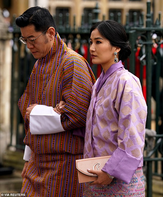 Der König und die Königin von Bhutan gehörten zu den ausländischen Königen, die am 6. Mai an der Krönung von König Charles in London teilnahmen