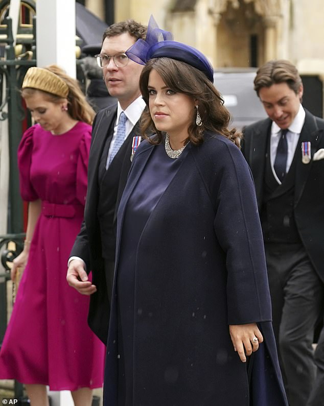 Earlier this month, a very pregnant Eugenie was glowing on the Coronation weekend as she took part in several events to celebrate her uncle King Charles III being crowned