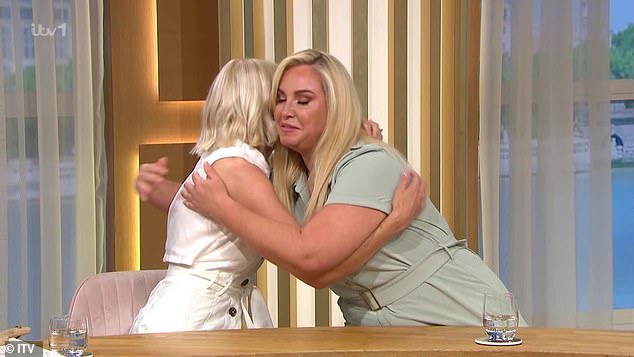 'Bring it in!': Josie Gibson showed her support for emotional Holly earlier after she addressed the Schofield scandal for the first time live on air