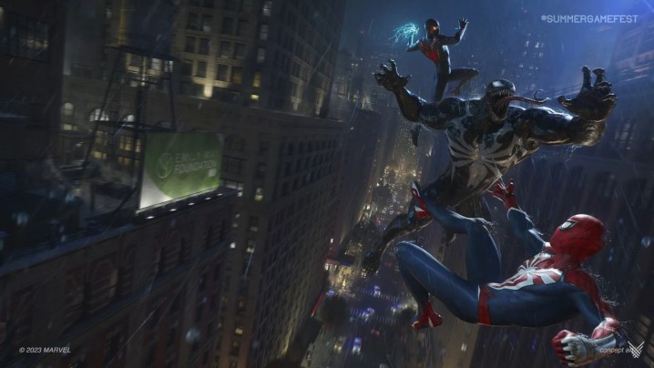 Peter Parker und Miles Morales kämpfen in New York City gegen Venom