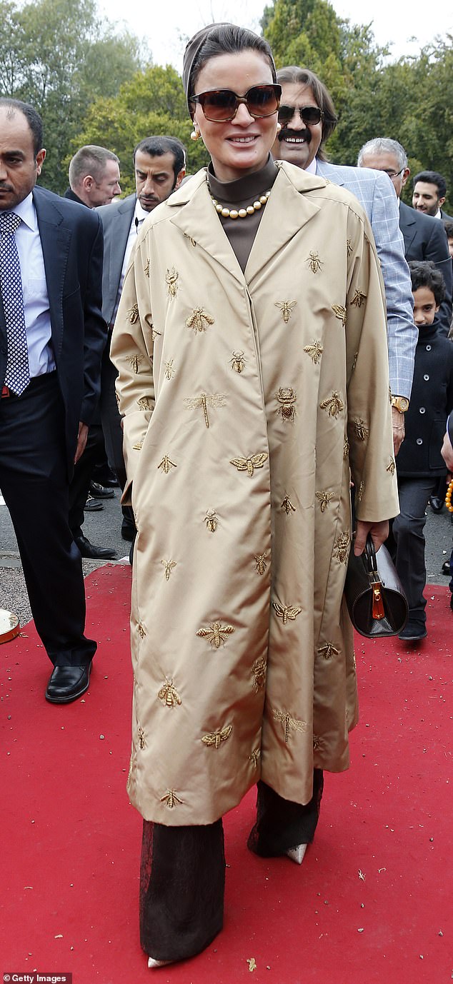 Thanks to her fashion prowess, Sheikha Moza (pictured in Paris in 2014) - the mother of Qatar's current emir - has been described as 'among the most elegant women in the world'