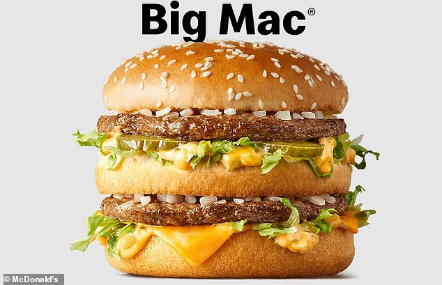 The American Big Mac has 590 calories, while the UK version has 493