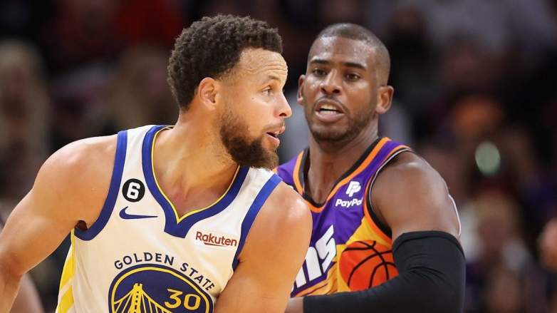 Stephen Curry von den Golden State Warriors und Chris Paul von den Phoenix Suns.
