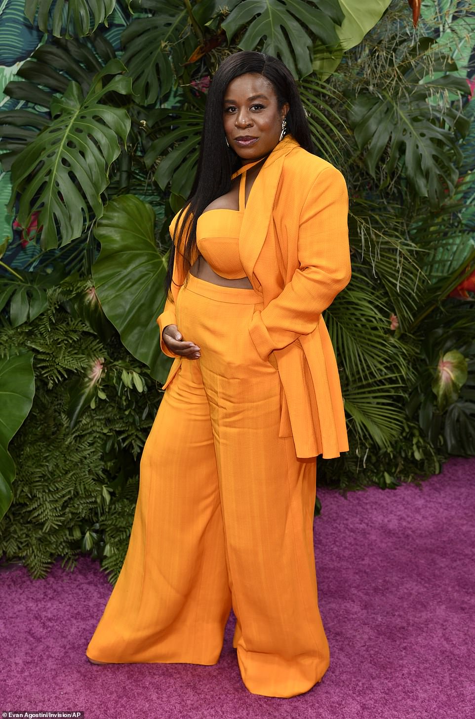 Announcement: Actress Uzo Aduba announced her pregnancy on the red carpet on Sunday while cradling her baby bump