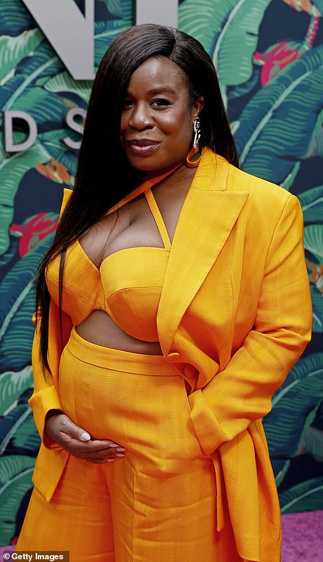 Uzo, 42, is expecting her first child with husband Robert Sweeting