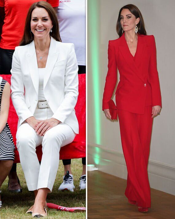 Kate im weißen Anzug, Kate im roten Anzug