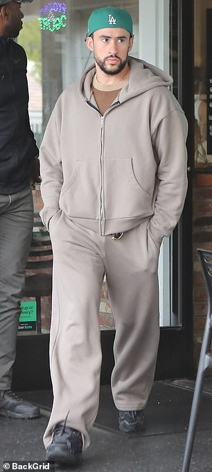 Dressing down: The Where She Goes hitmaker, who was seen grabbing brunch with Jenner last week, also dressed down to grab a scrumptious bite, and was seen sporting a pair of tan-colored sweatpants and a matching hoodie on top