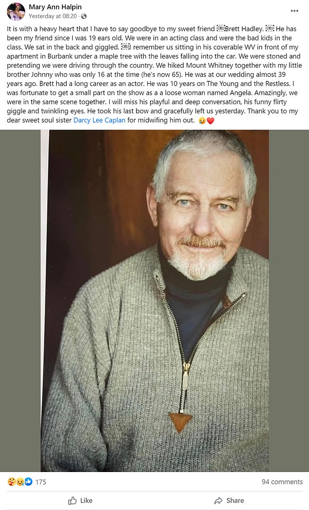 Traurig: Seine Freundin, die Fotografin Mary Ann Halpin, enthüllte die tragische Nachricht auf Facebook