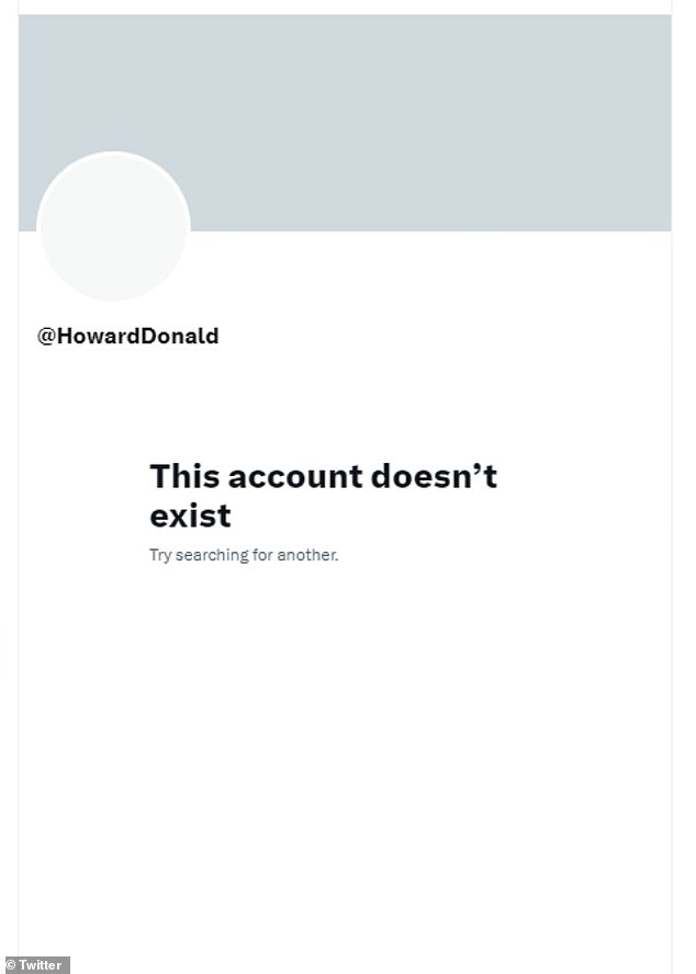 Fehler: Howards Auftritt bei der Veranstaltung wurde von Fans verurteilt, die seine jüngsten Online-Aktivitäten bemerkten – sein Twitter-Konto wurde inzwischen gelöscht