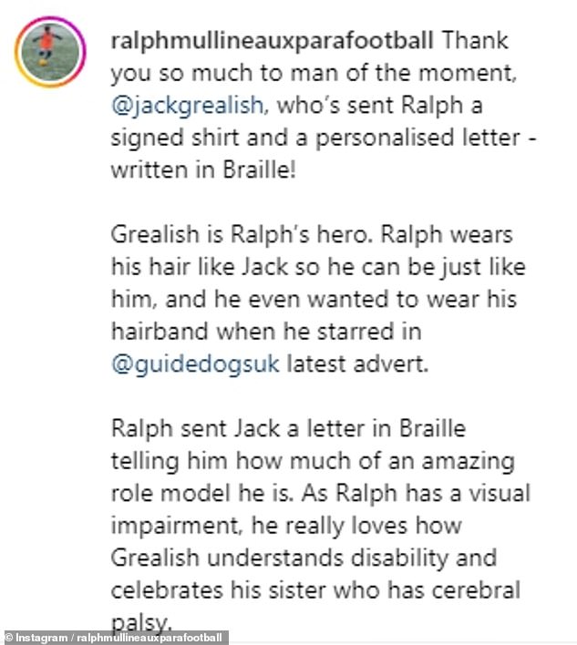In der Bildunterschrift sagte Georgina, die Mutter von Ralphs Grundschullehrerin, dass der Junge Jack als „Helden“ betrachte.