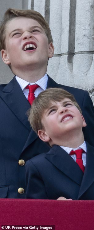Young George stole the show once again today while excitedly watching the planes in the magnificent 70-aircraft Trooping the Colour flypast
