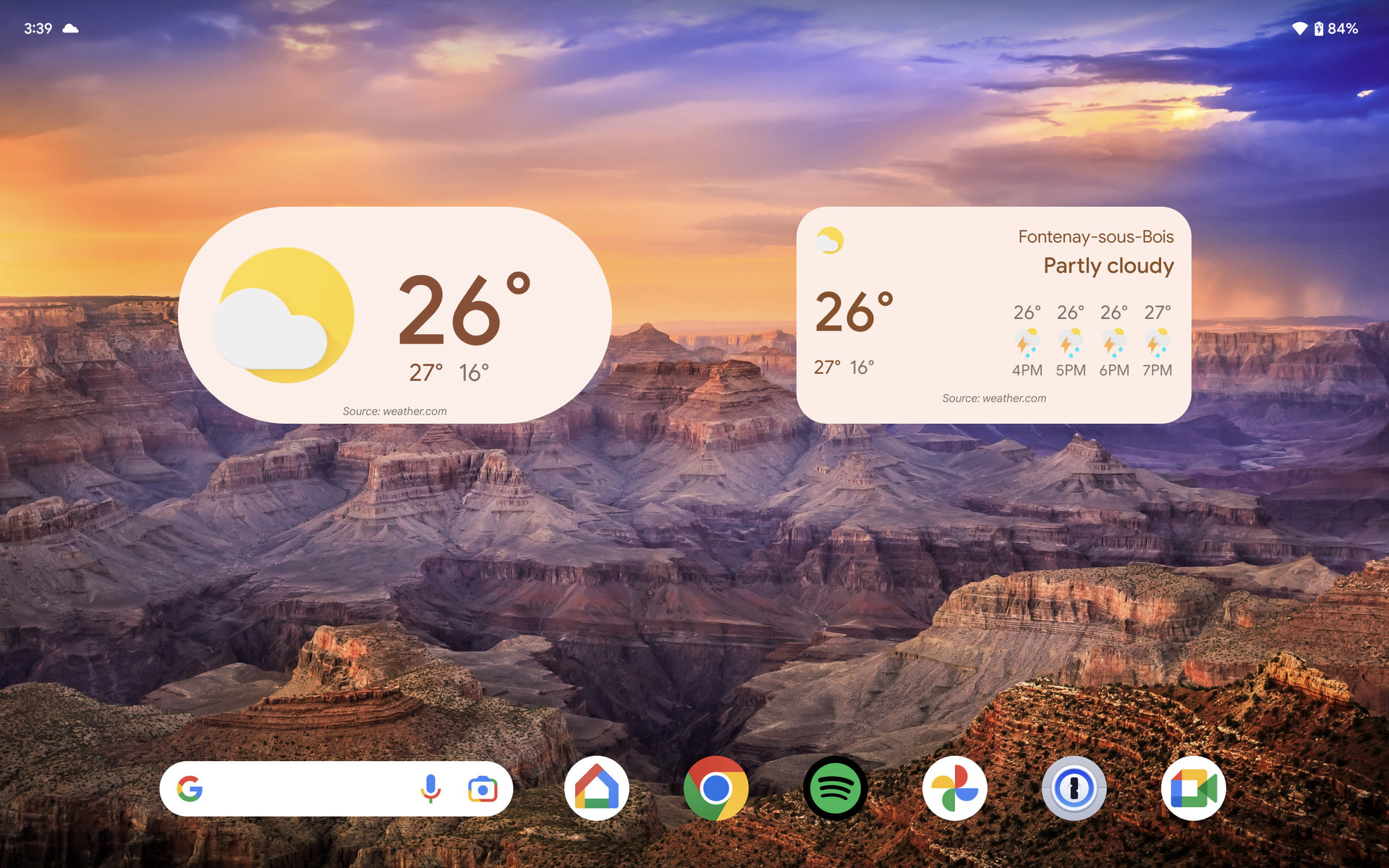 Widgets der Google-Wetter-App