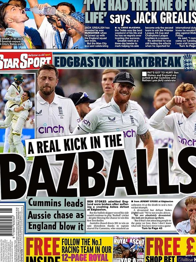The Star Sport fasste mit seiner Schlagzeile auf der Rückseite nach der überwältigenden Niederlage des Teams am Dienstag die Gefühle vieler englischer Cricket-Fans zusammen